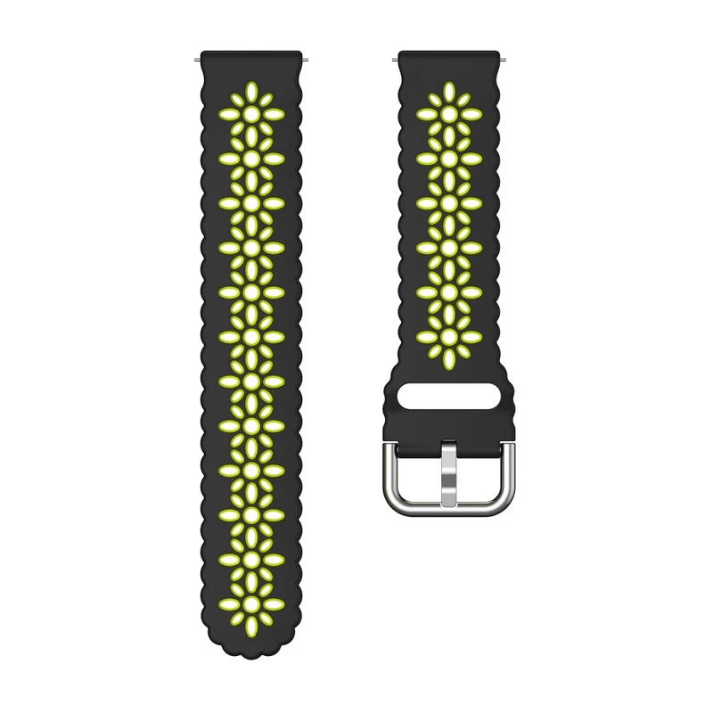 20mm Universal dual color flower hollow strap - Light Grey / Orange