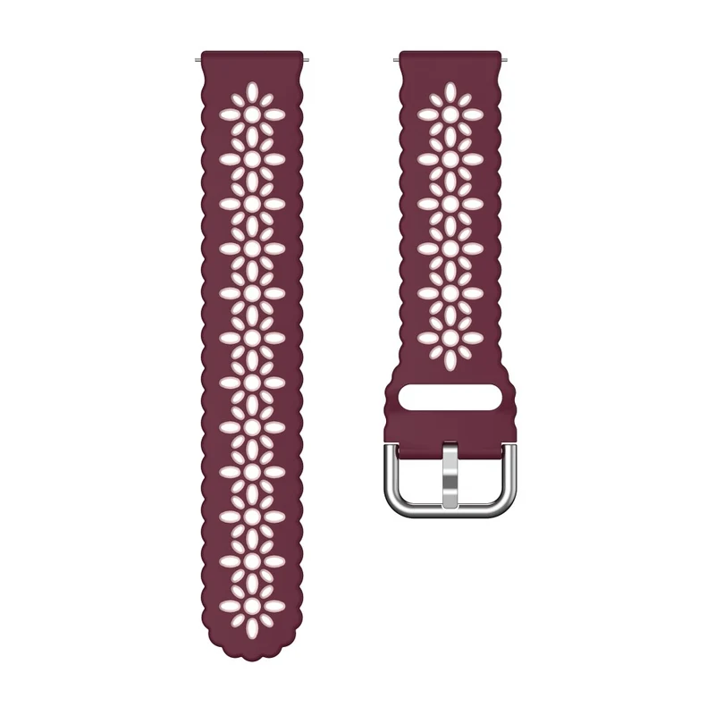 20mm Universal dual color flower hollow strap - Light Grey / Orange