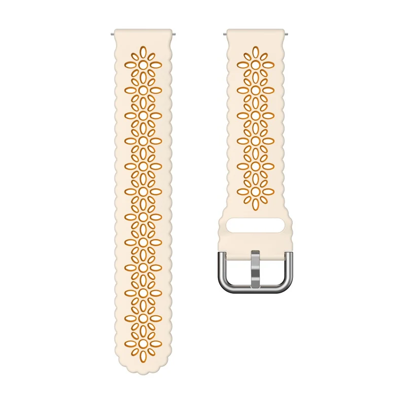 20mm Universal dual color flower hollow strap - Light Grey / Orange