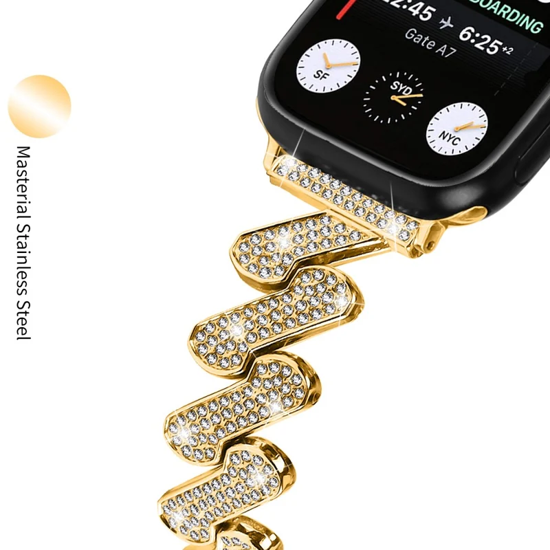 Fitbit Sense / Versa 3 rhinestone luxury décor metal strap