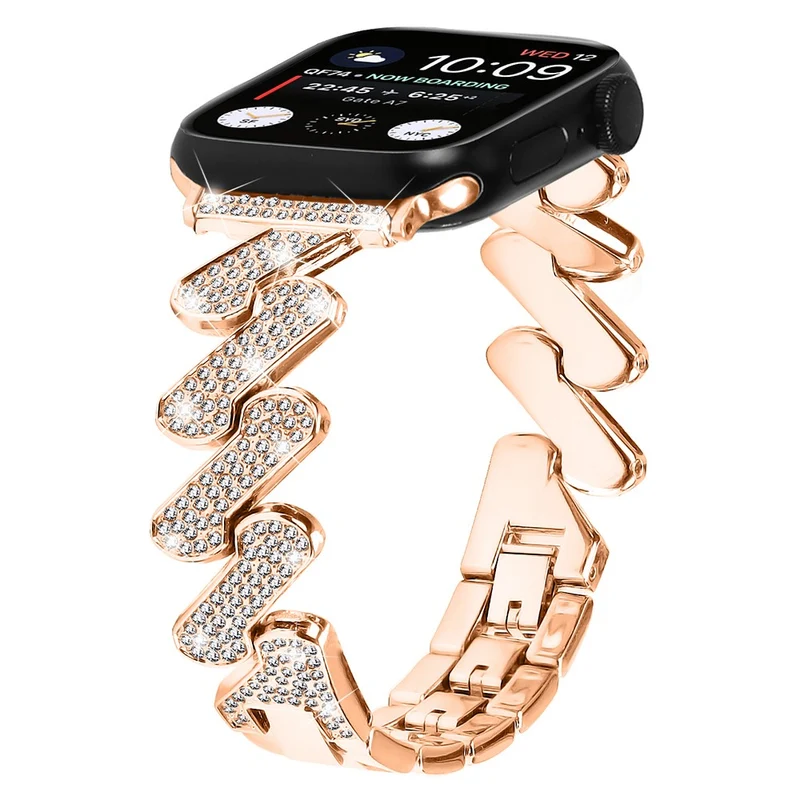 Fitbit Sense / Versa 3 rhinestone luxury décor metal strap