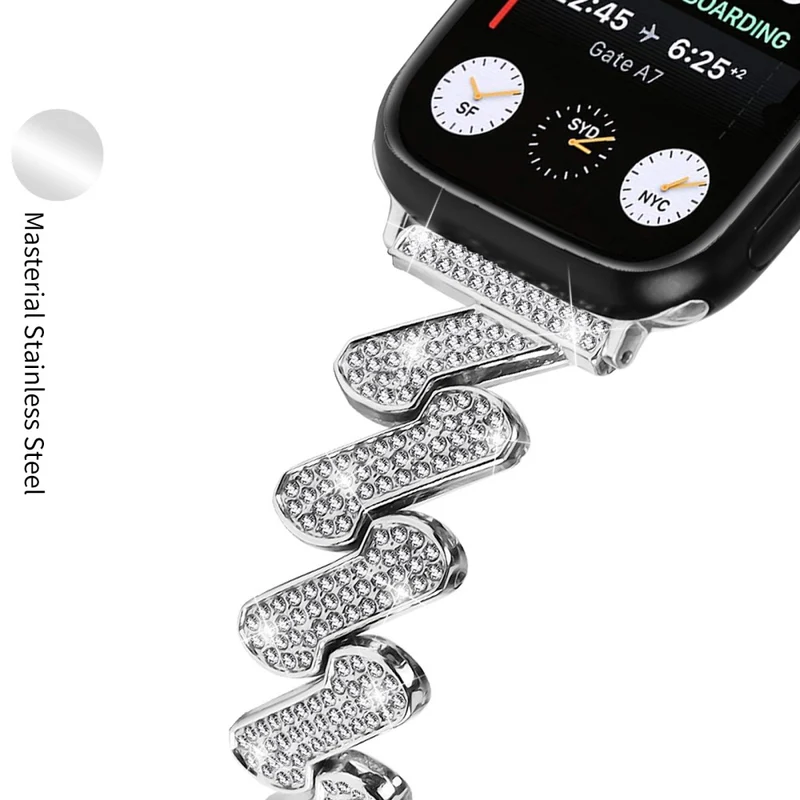 Fitbit Sense / Versa 3 rhinestone luxury décor metal strap