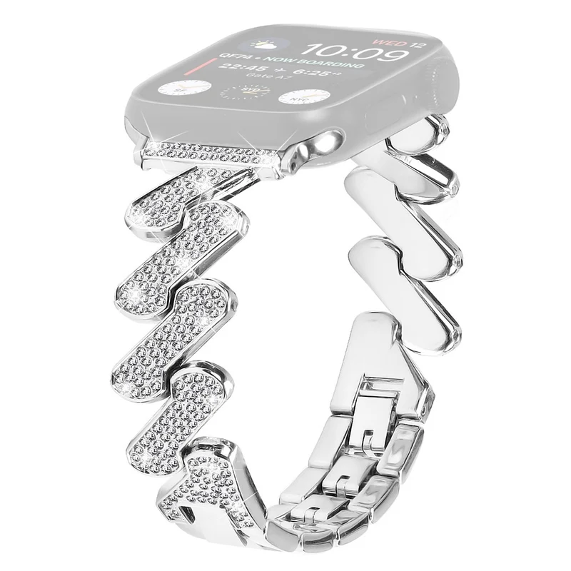Fitbit Sense 2 / Versa 4 rhinestone luxury décor metal strap
