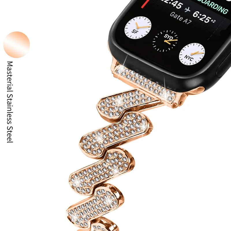 Fitbit Sense 2 / Versa 4 rhinestone luxury décor metal strap
