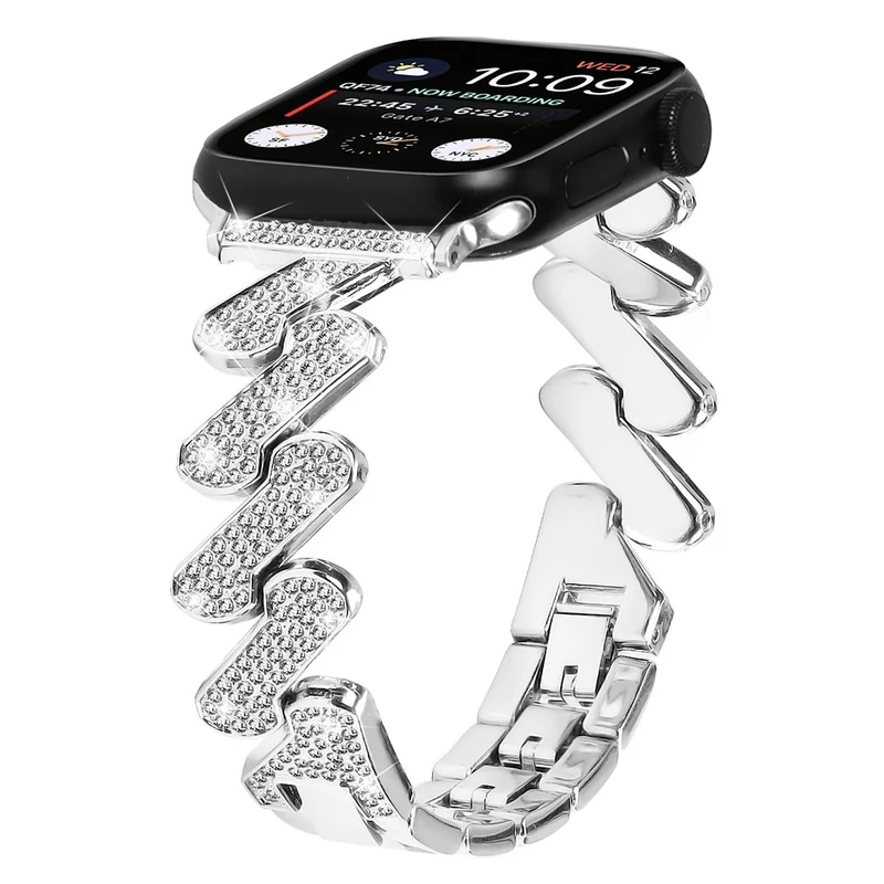 Fitbit Sense 2 / Versa 4 rhinestone luxury décor metal strap
