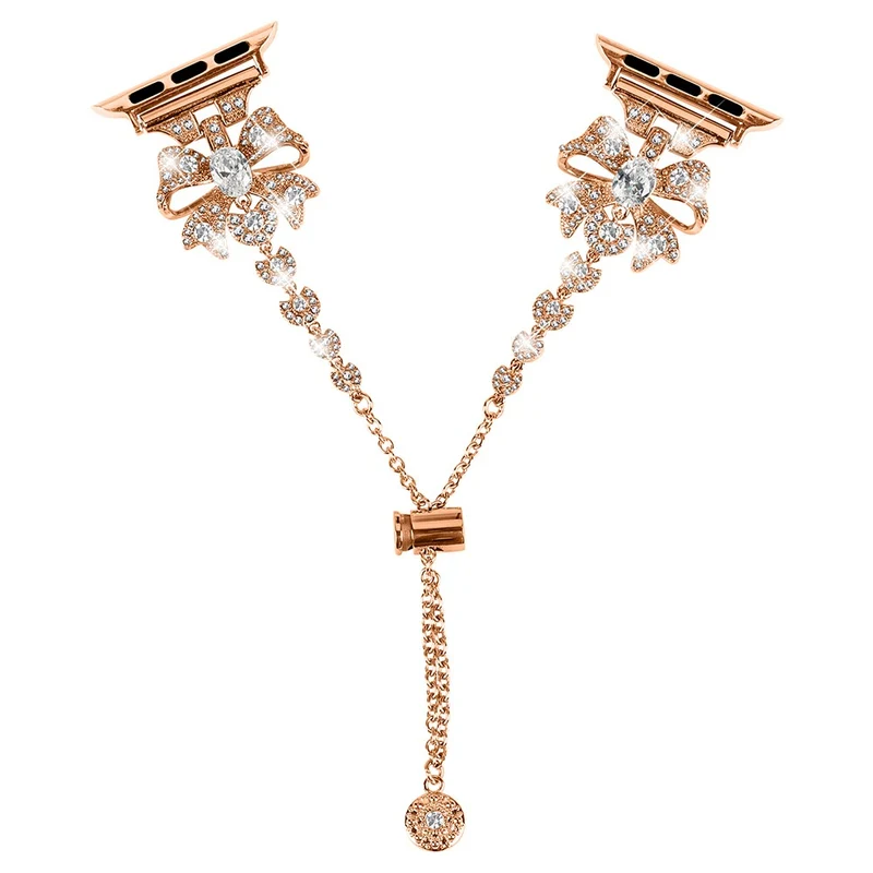 Bowknot style rhinestone metal strap for Apple Watch Series 8 (45mm) / Watch Ultra