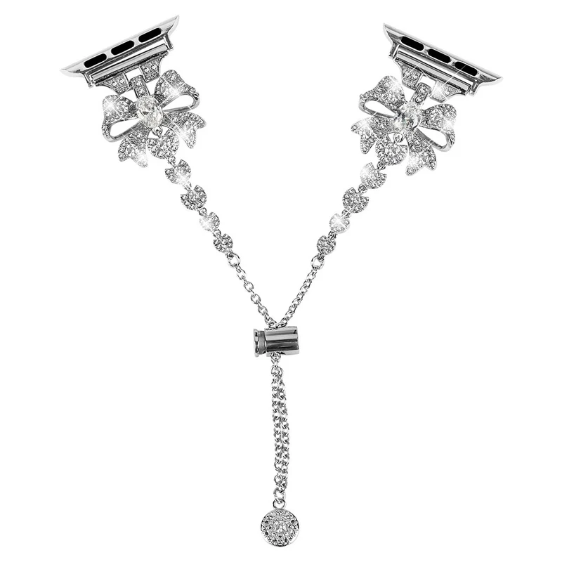 Bowknot style rhinestone metal strap for Apple Watch Series 8 (45mm) / Watch Ultra