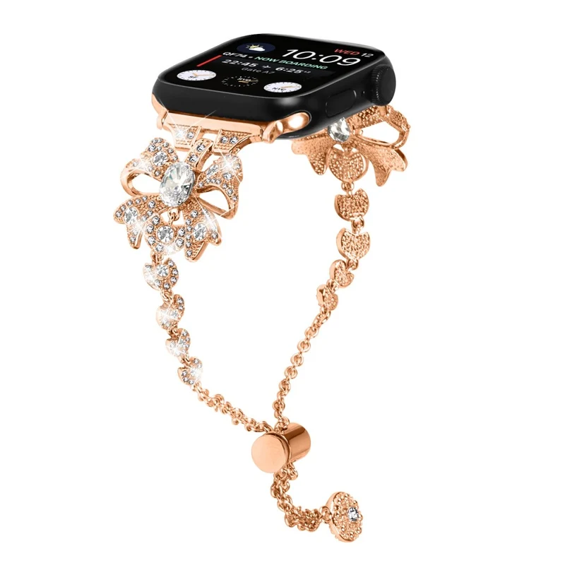 Bowknot style rhinestone metal strap for Apple Watch Series 8 (41mm)