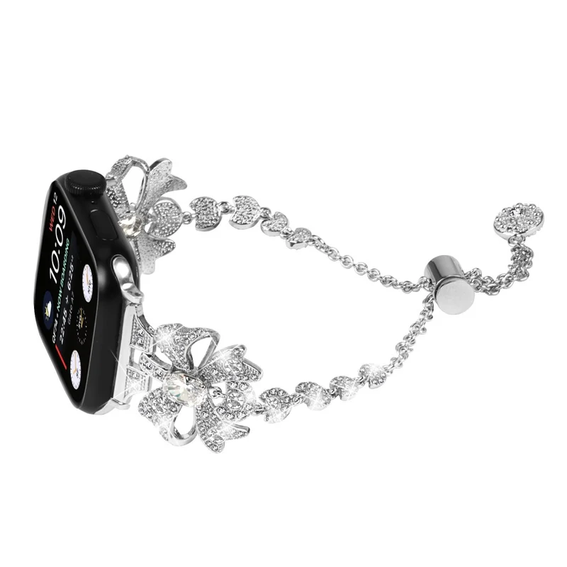 Bowknot style rhinestone metal strap for Apple Watch Series 8 (41mm)