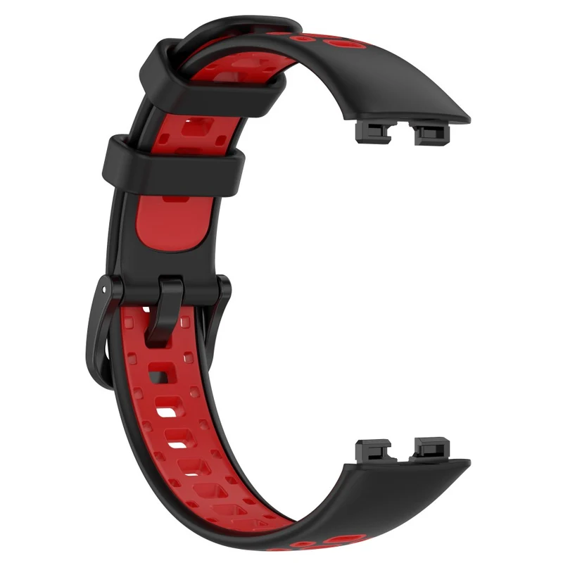 Huawei Band 8 dual color silicone strap - Black / Red