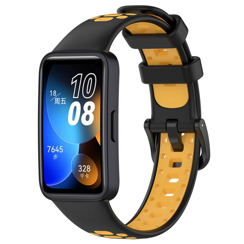 Huawei Band 8 dual color silicone strap - Black / Red
