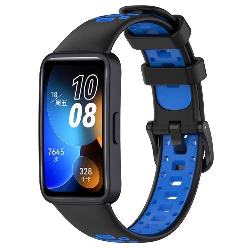 Huawei Band 8 dual color silicone strap - Black / Red