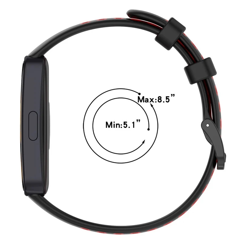 Huawei Band 8 dual color silicone strap - Black / Red