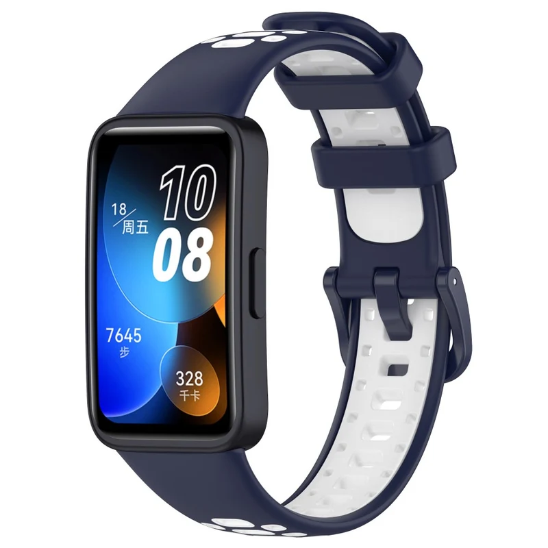 Huawei Band 8 dual color silicone strap - Black / Red