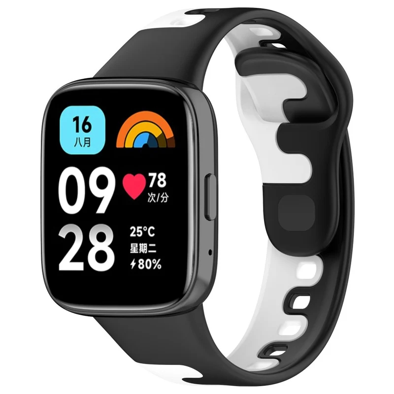Xiaomi Redmi Watch 3 Active / Lite 3 splicing color silicone strap - Black / White