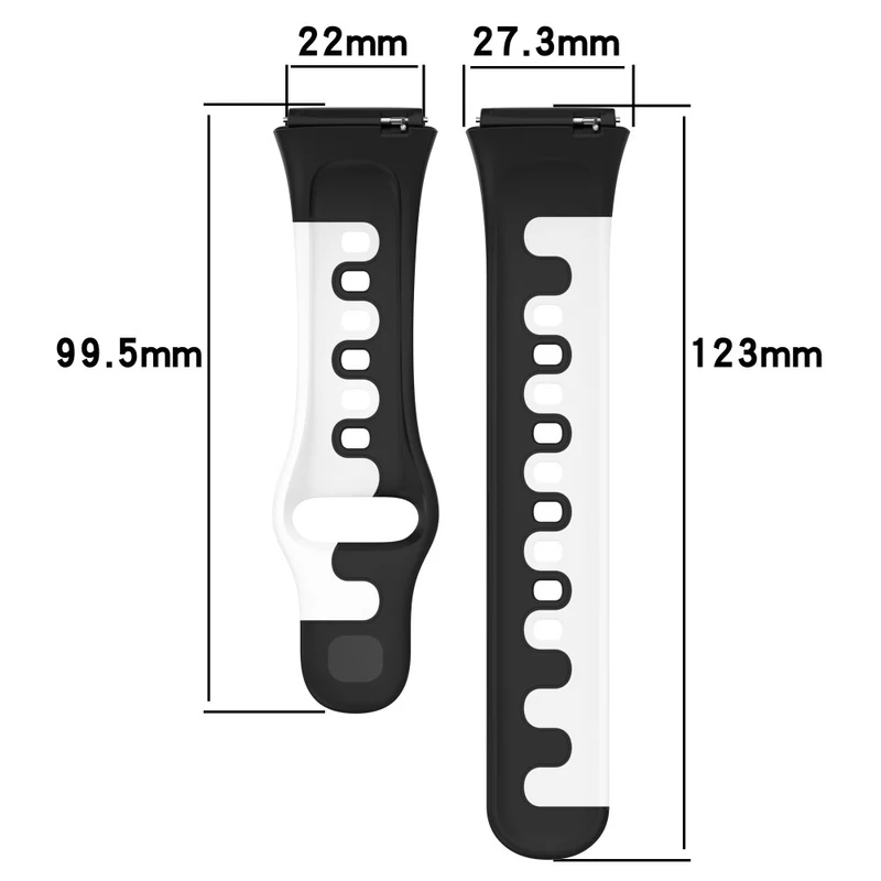 Xiaomi Redmi Watch 3 Active / Lite 3 splicing color silicone strap - Black / White