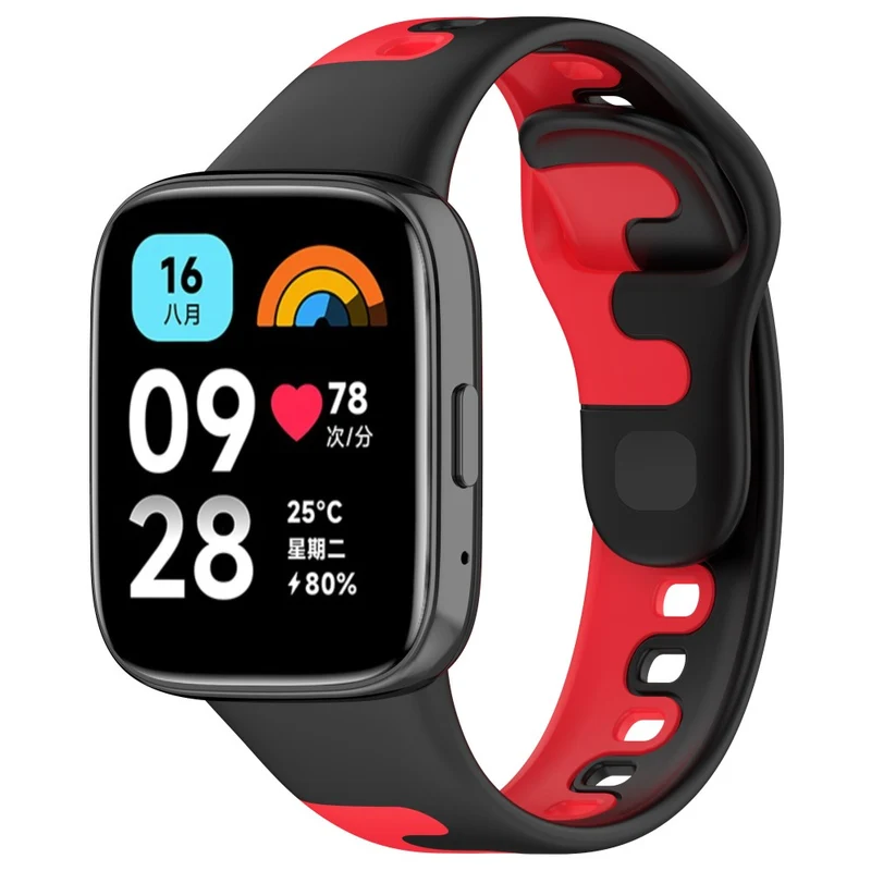 Xiaomi Redmi Watch 3 Active / Lite 3 splicing color silicone strap - Black / White