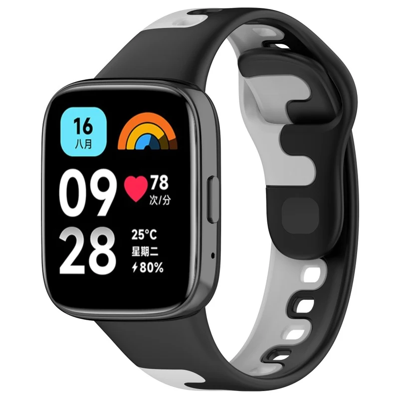 Xiaomi Redmi Watch 3 Active / Lite 3 splicing color silicone strap - Black / White