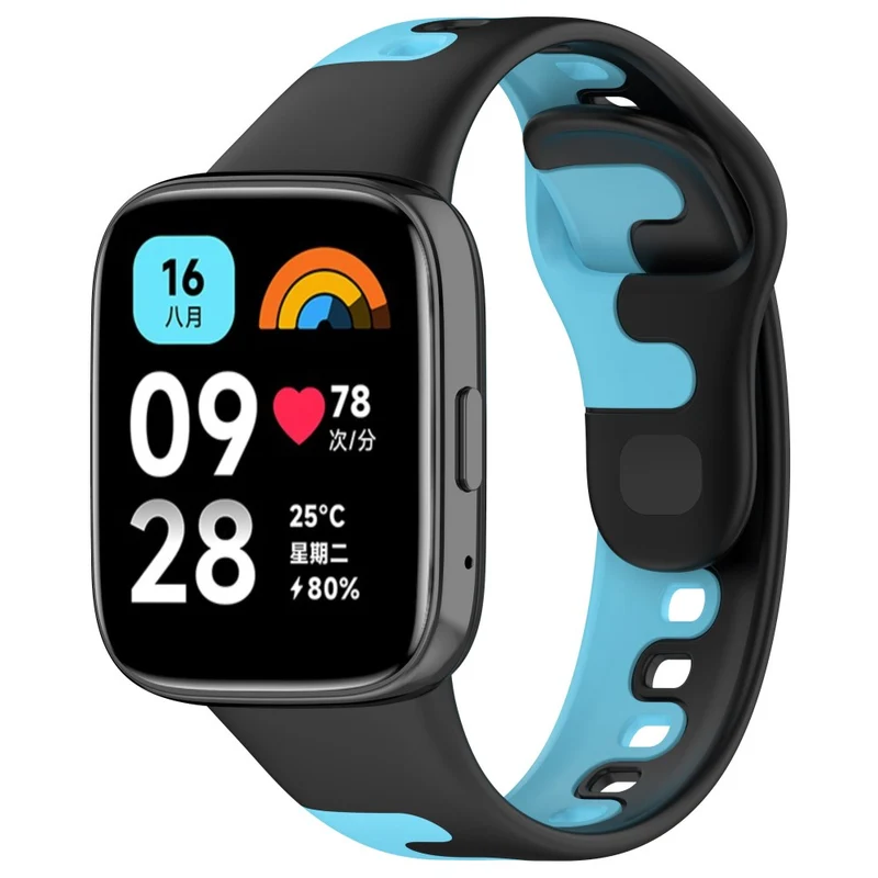 Xiaomi Redmi Watch 3 Active / Lite 3 splicing color silicone strap - Black / White