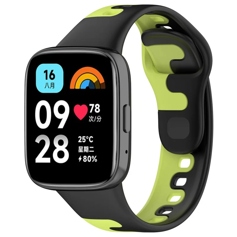 Xiaomi Redmi Watch 3 Active / Lite 3 splicing color silicone strap - Black / White