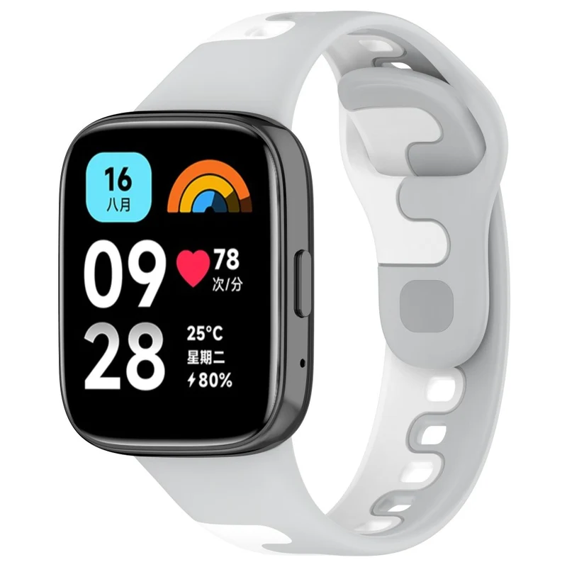 Xiaomi Redmi Watch 3 Active / Lite 3 splicing color silicone strap - Black / White