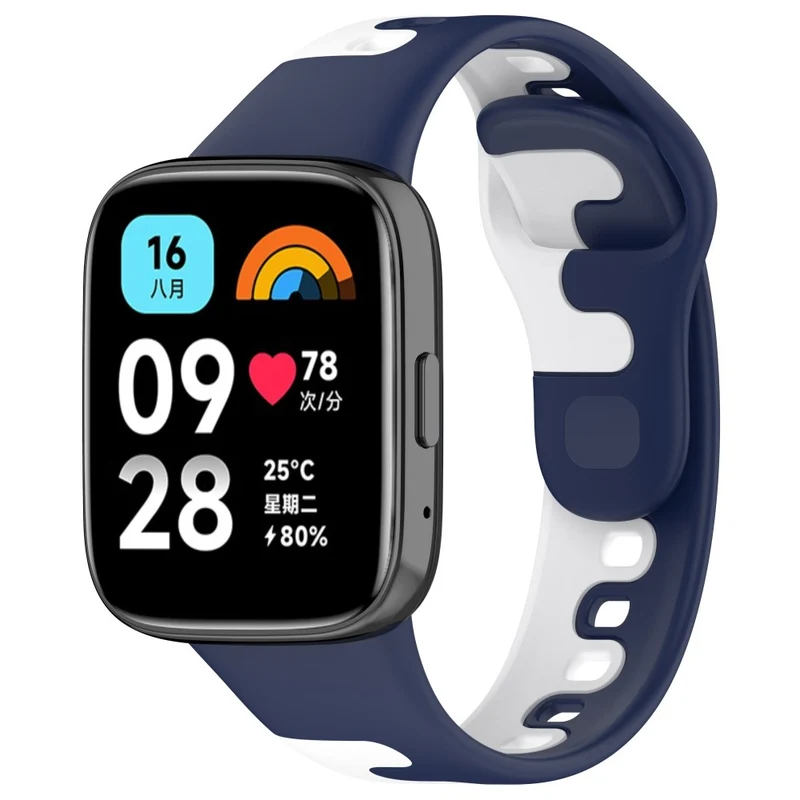 Xiaomi Redmi Watch 3 Active / Lite 3 splicing color silicone strap - Black / White