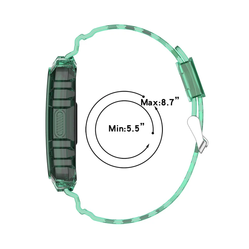 Clear style strap with cover for Huawei and Honor watch - Transparent Green