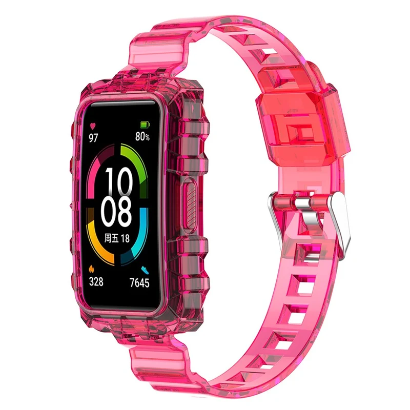Clear style strap with cover for Huawei and Honor watch - Transparent Green