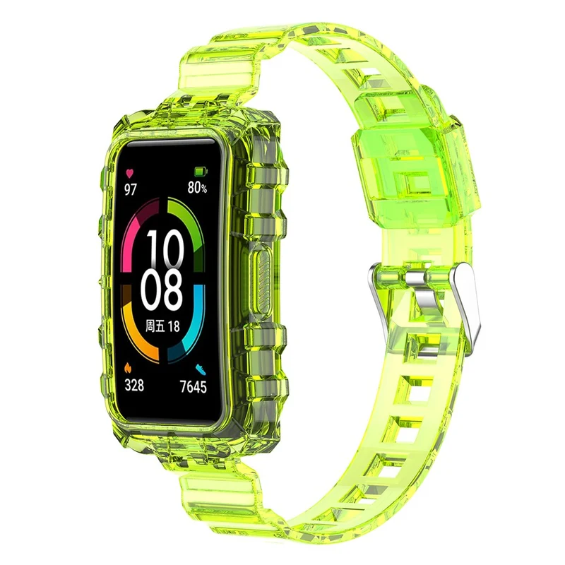 Clear style strap with cover for Huawei and Honor watch - Transparent Green