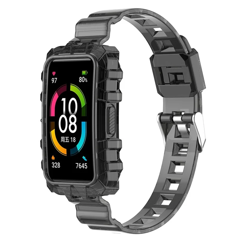Clear style strap with cover for Huawei and Honor watch - Transparent Green