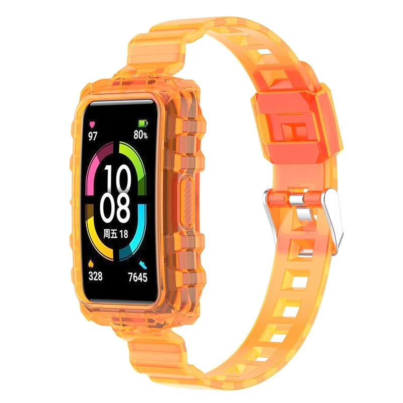 Clear style strap with cover for Huawei and Honor watch - Transparent Green
