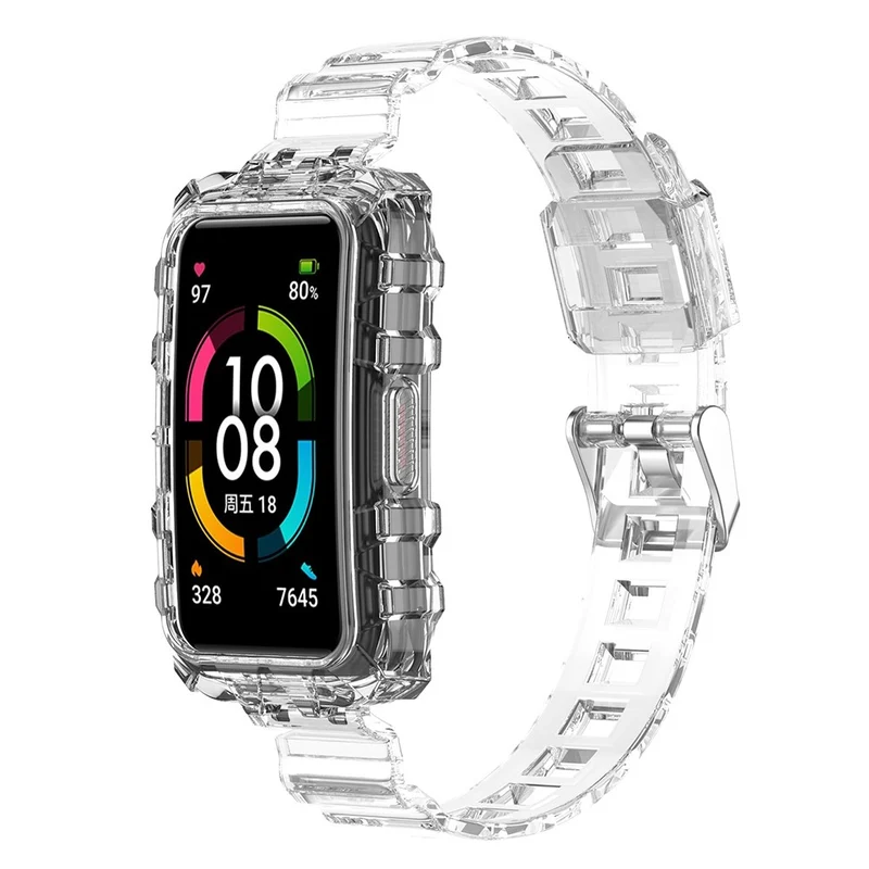 Clear style strap with cover for Huawei and Honor watch - Transparent Green