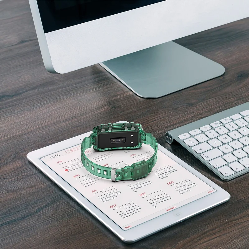 Clear style strap with cover for Huawei and Honor watch - Transparent Green
