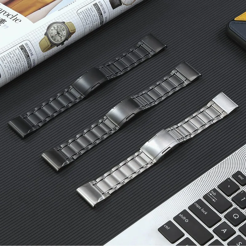 22mm 5 bead style titanium steel strap for Amazfit / Garmin / Coros watch