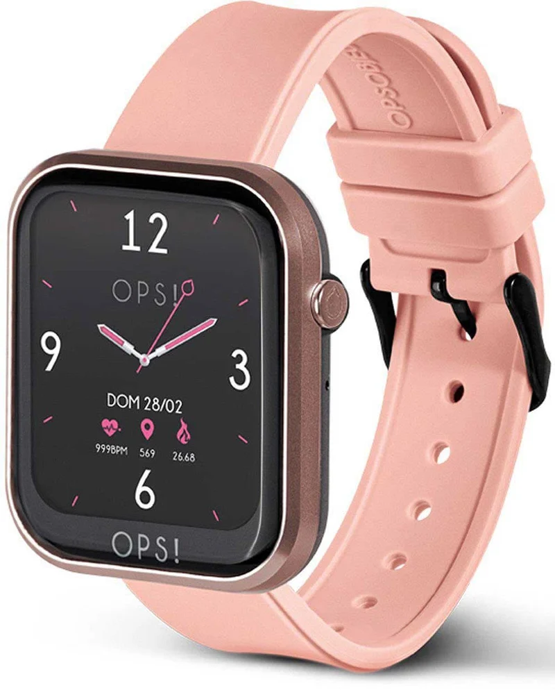 OPS! OBJECTS SMART Call OPSSW-13 Unisex-Smartwatch • Italienisches Design in Pink • Telefonfunktion & Fitness-Tracking