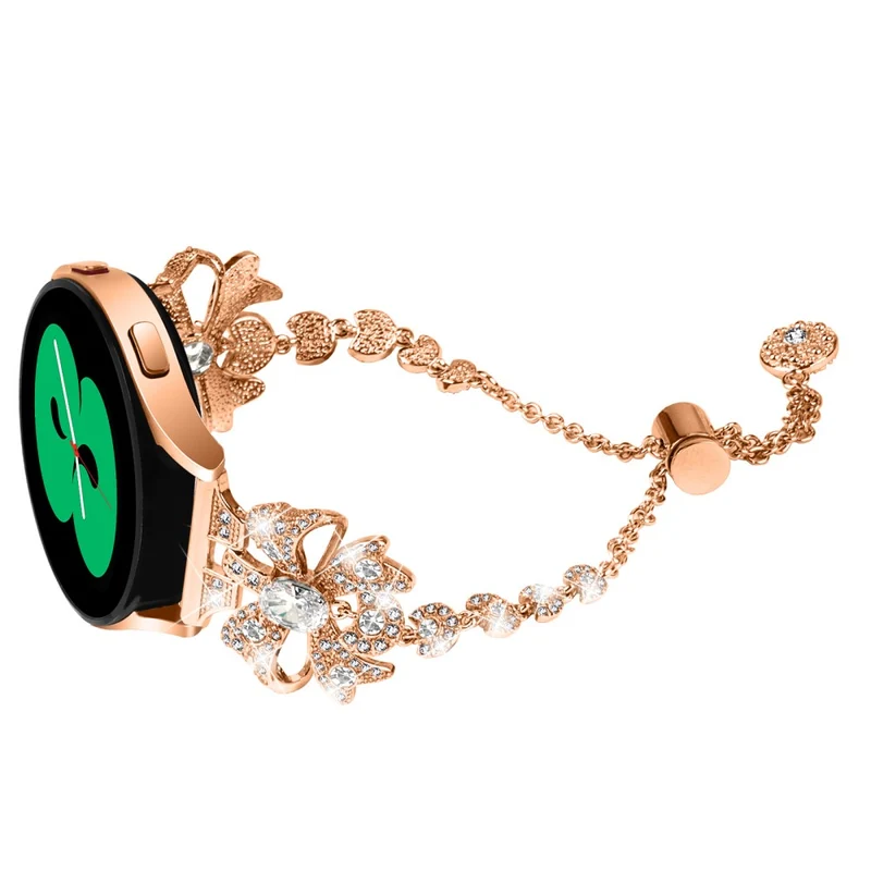 20mm Samsung Galaxy Watch Active 2 / Active bowknot style rhinestone metal strap