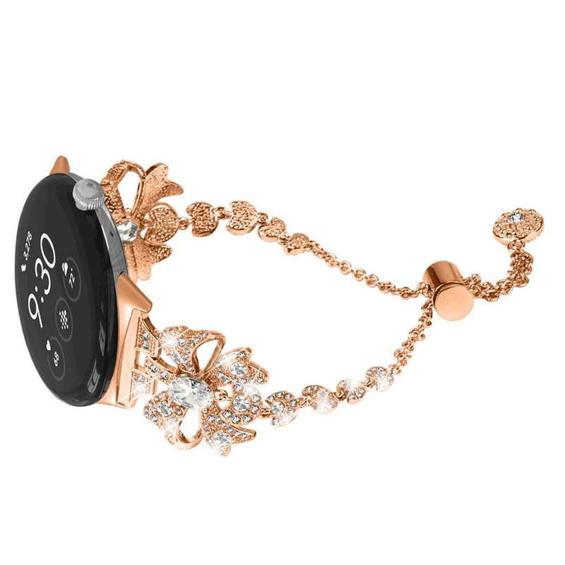 Google Pixel Watch bowknot style rhinestone metal strap