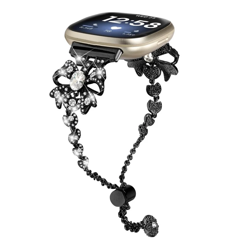 Fitbit Sense / Versa 3 bowknot style rhinestone metal strap