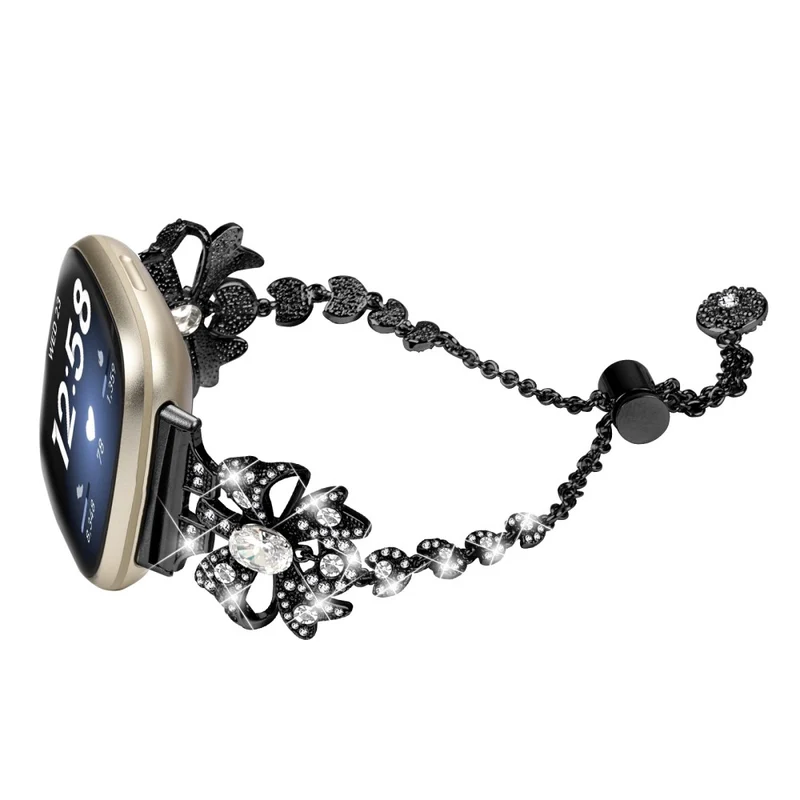 Fitbit Sense / Versa 3 bowknot style rhinestone metal strap