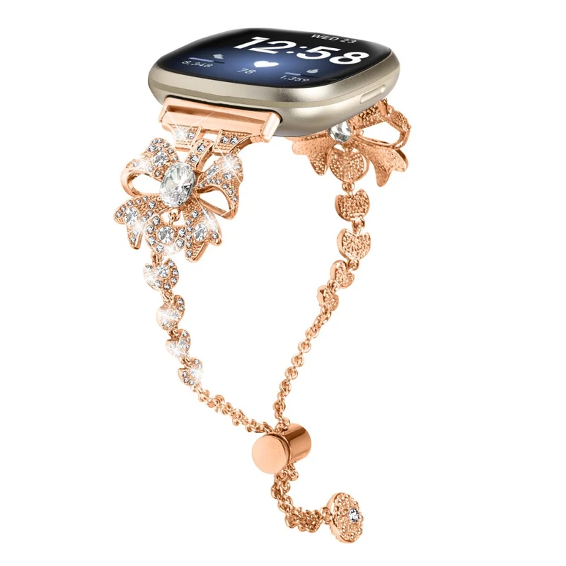 Fitbit Sense / Versa 3 bowknot style rhinestone metal strap
