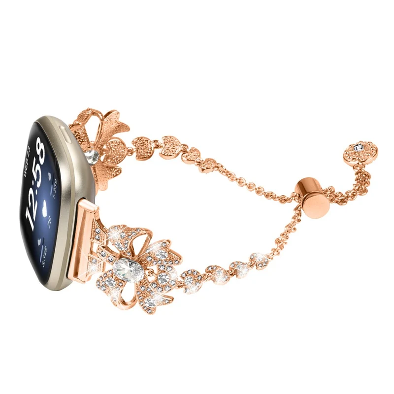 Fitbit Sense / Versa 3 bowknot style rhinestone metal strap