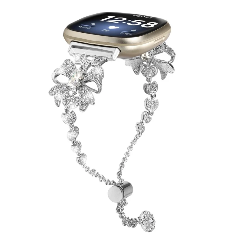 Fitbit Sense / Versa 3 bowknot style rhinestone metal strap