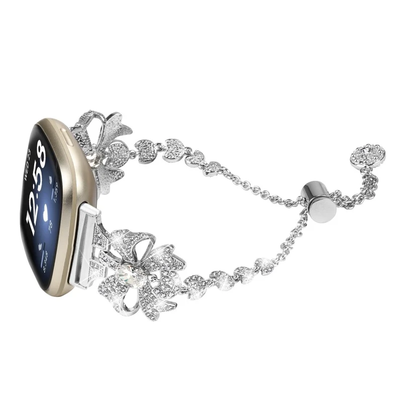 Fitbit Sense / Versa 3 bowknot style rhinestone metal strap