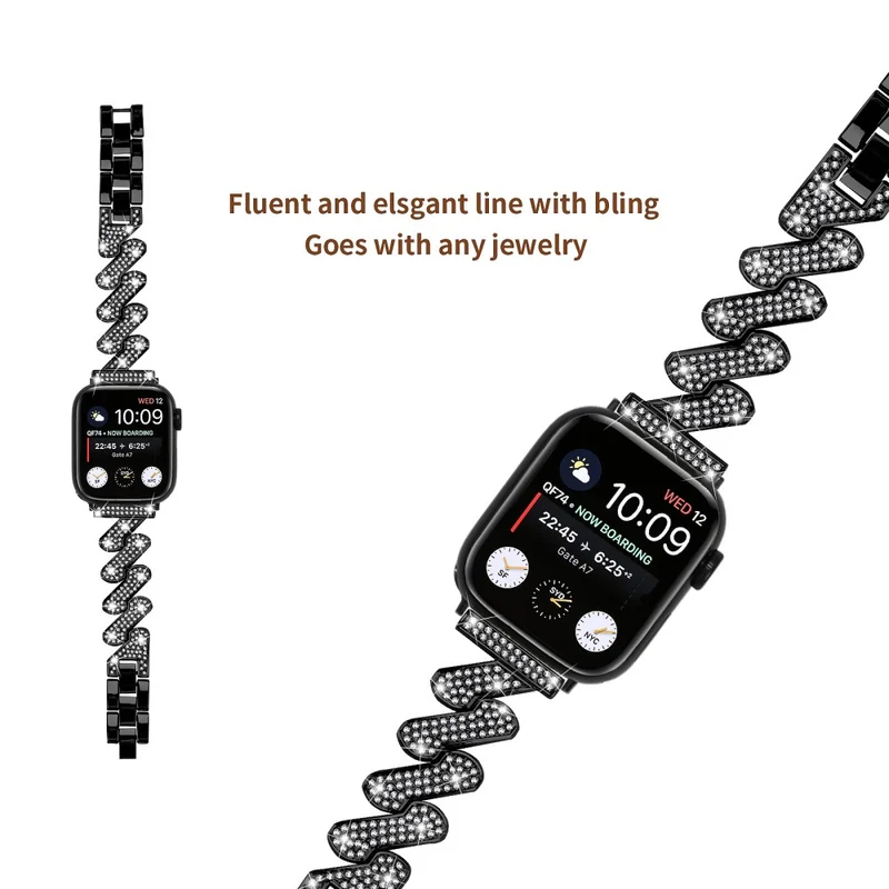 Apple Watch Series 8 (41mm) rhinestone luxury décor metal strap