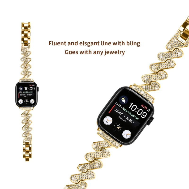 Apple Watch Series 8 (41mm) rhinestone luxury décor metal strap