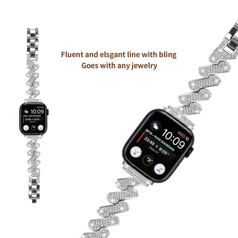 Apple Watch Series 8 (41mm) rhinestone luxury décor metal strap