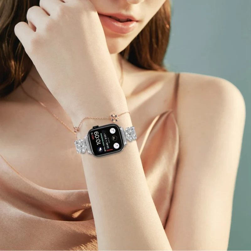 Apple Watch Series 8 (41mm) rhinestone luxury décor metal strap