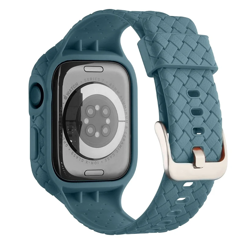 Apple Watch Series 8 (45mm) woven style strap with cover - Baby Blue