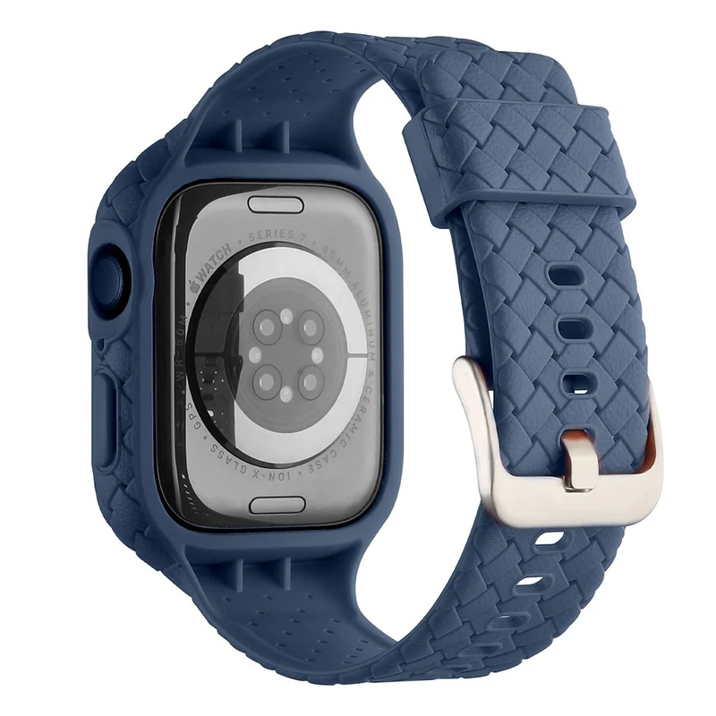 Apple Watch Series 8 (45mm) woven style strap with cover - Baby Blue