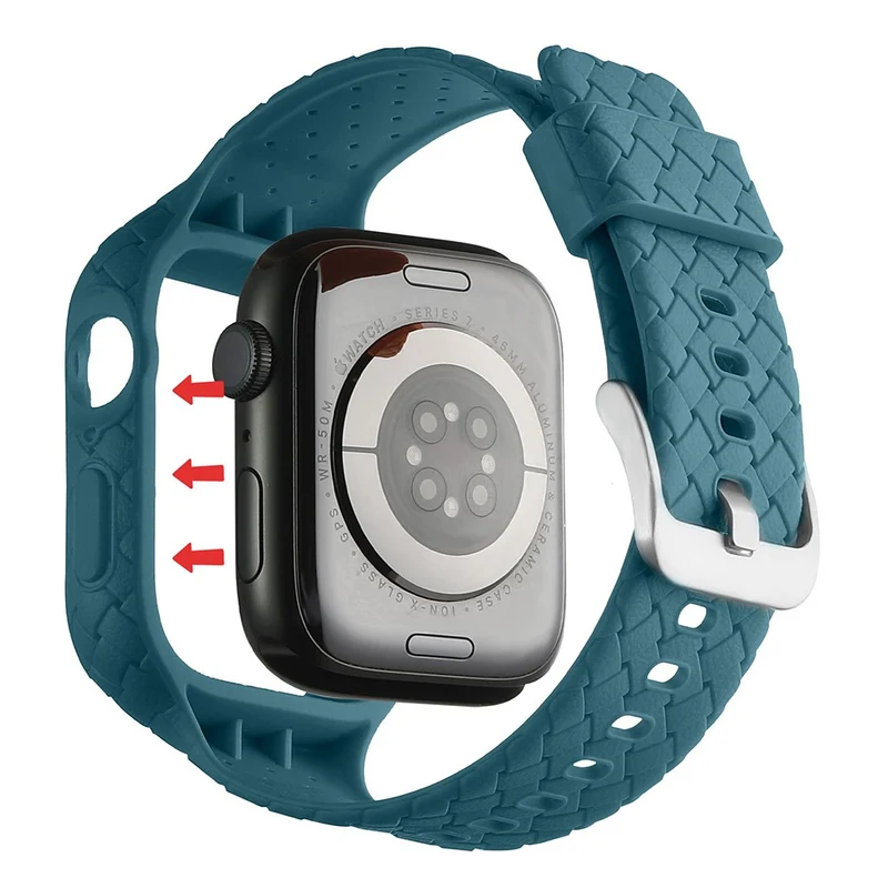 Apple Watch Series 8 (45mm) woven style strap with cover - Baby Blue